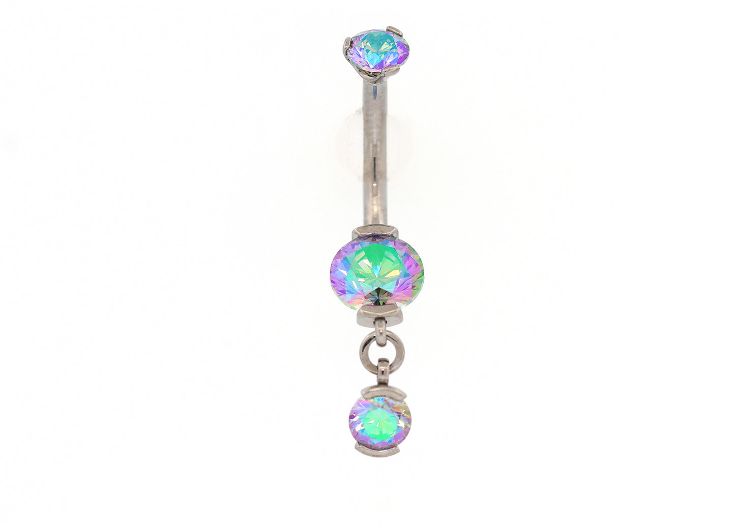 Titanium 4x6mm Prong Paradise Shine Dangle Navel Curve