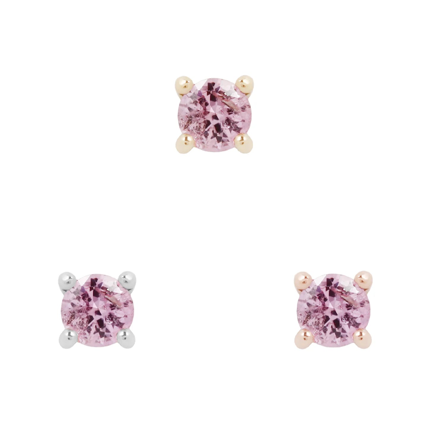 2mm Genuine Pink Sapphire Prong