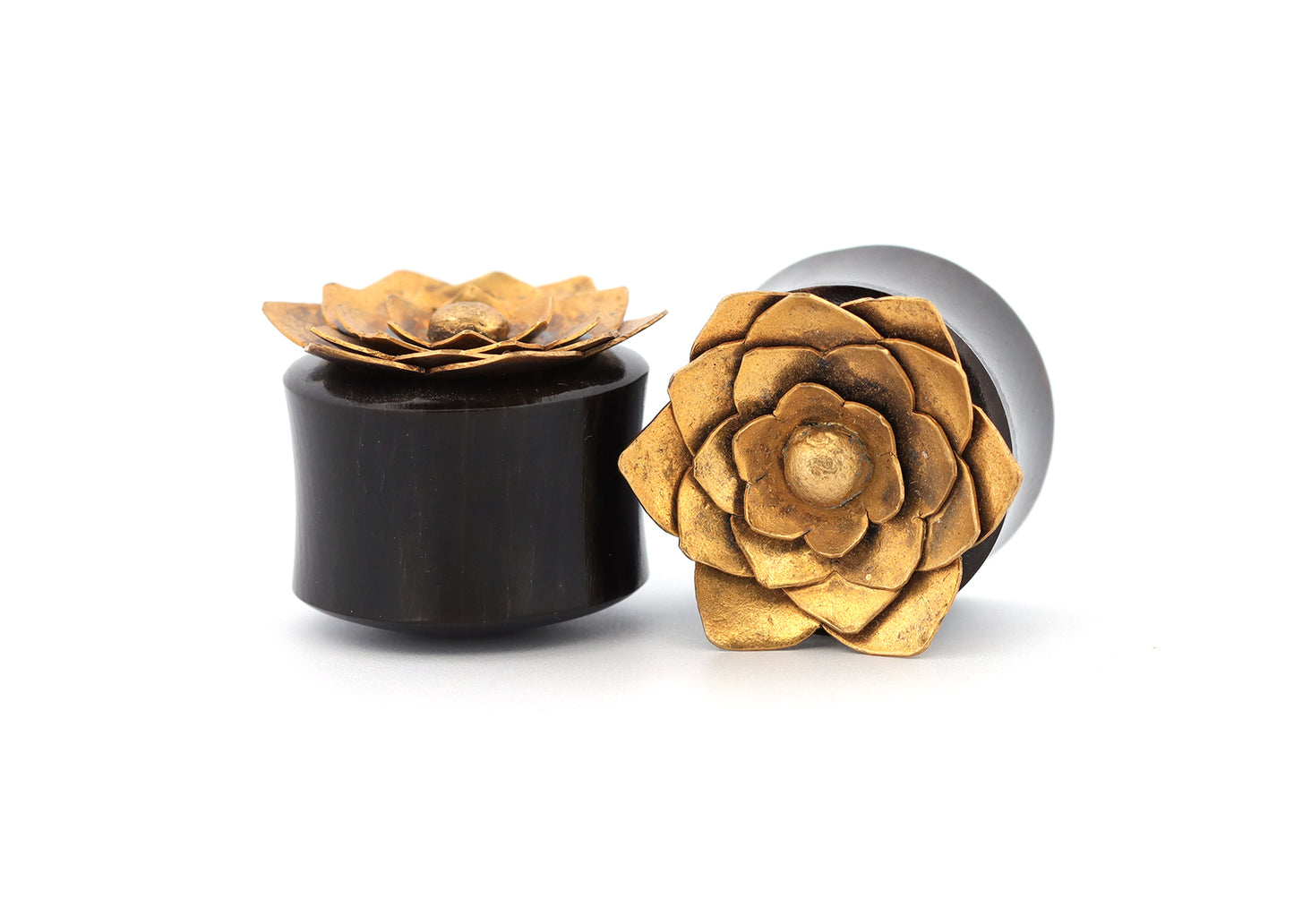 3/4" Double Flare Gold Lotus Plugs