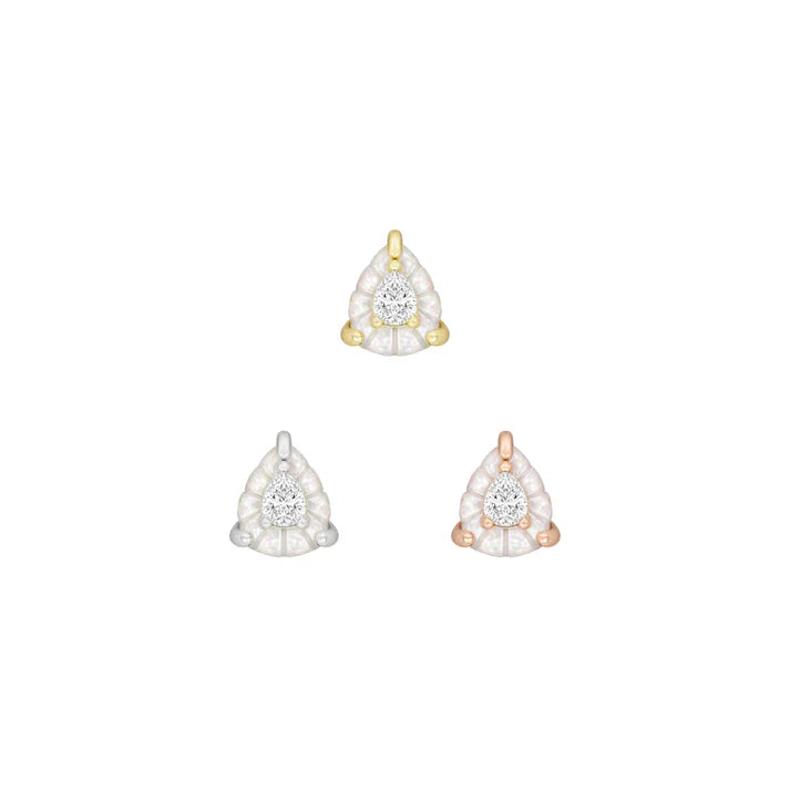 Sintra Mother of Pearl 14K Gold Threadless End for Ear or Nostril