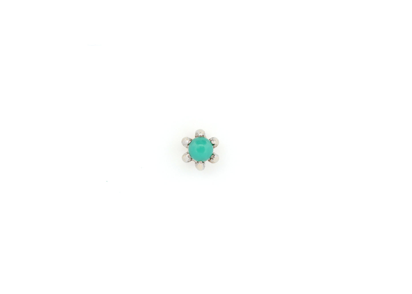 Claw Prong Genuine Turquoise Threadless End