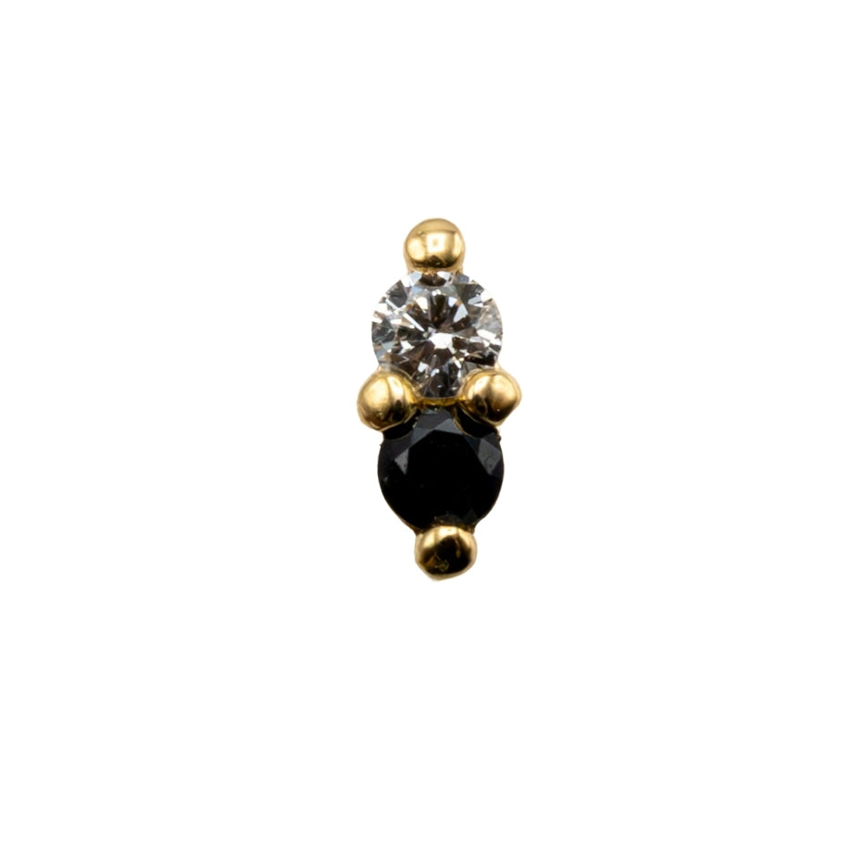 18g Threadless Duo w/ Diamond and Black Sapphire