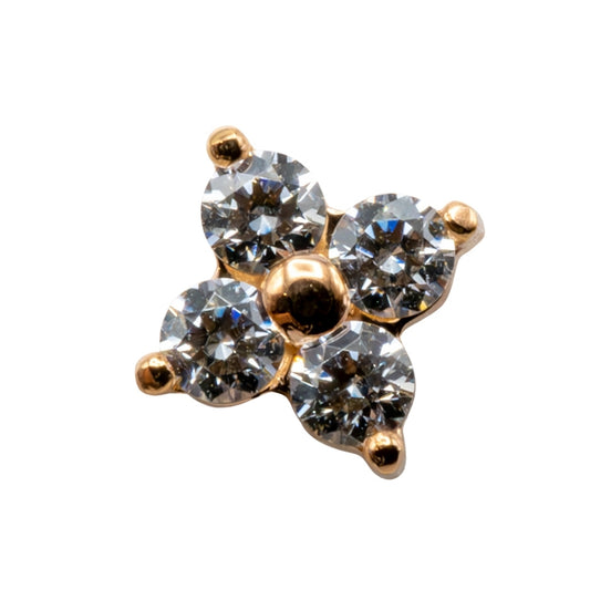 18g Threadless Quartet w/ Cubic Zirconia