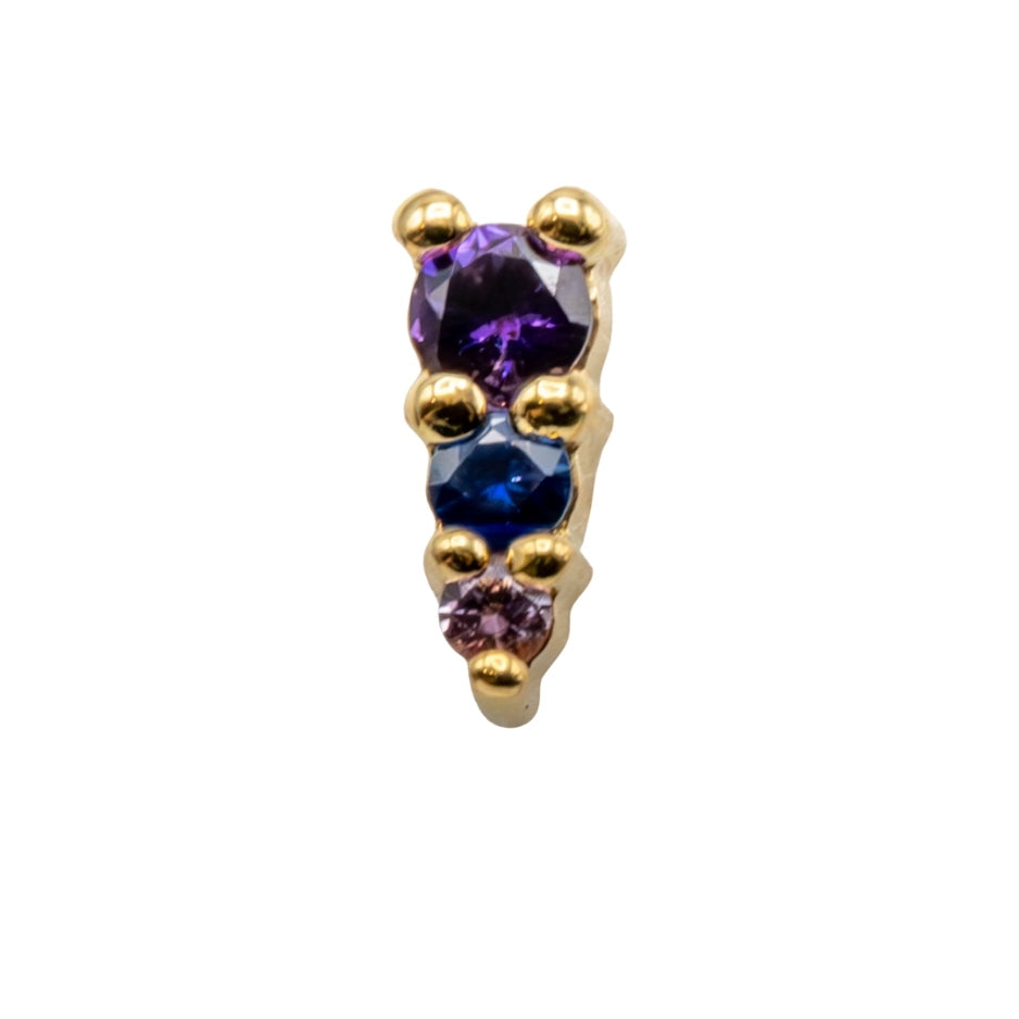 18g Threadless Aion w/ Amethyst, Blue Sapphire & Pink Sapphire