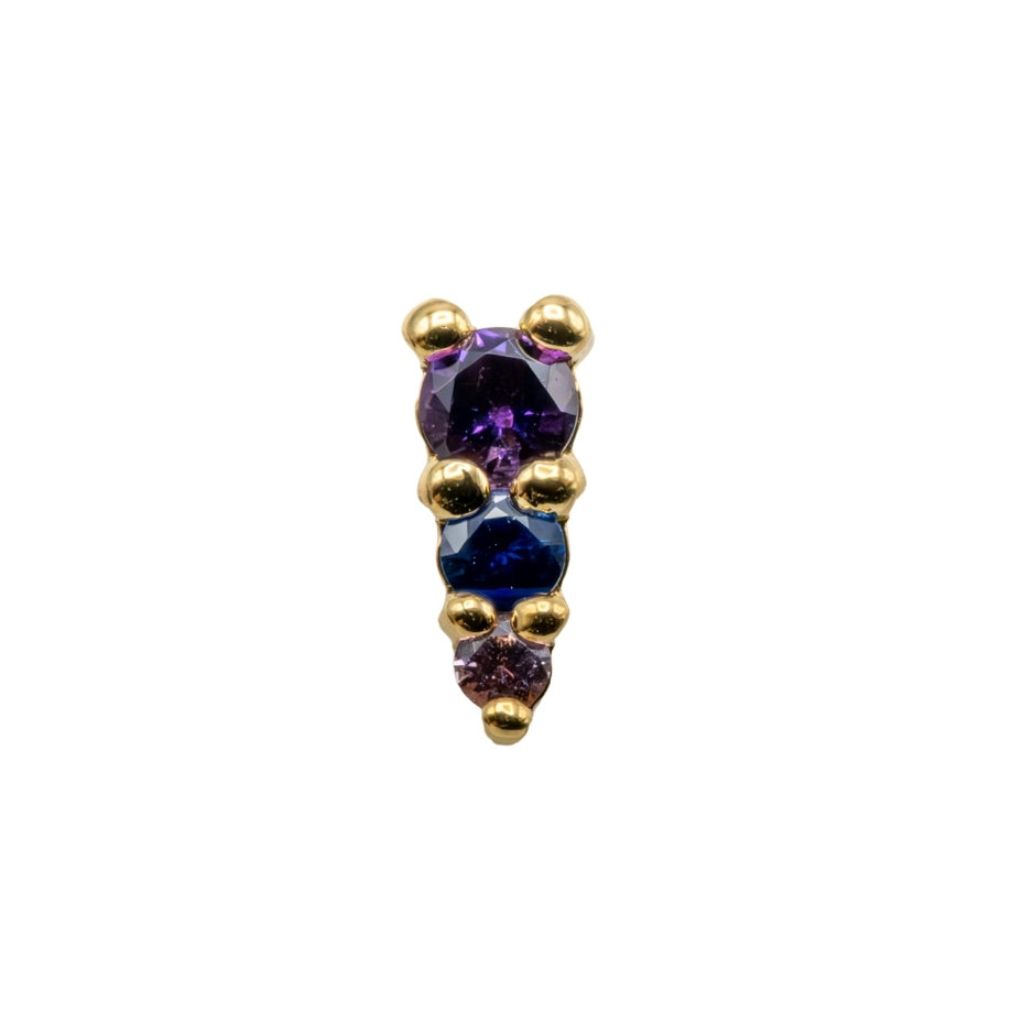 18g Threadless Aion w/ Blue & Purple Sapphire