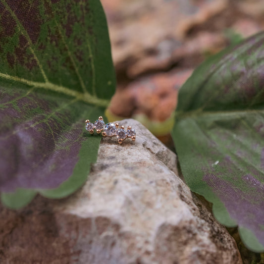 18g Threadless Serpentium Gem Curve w/ Cubic Zirconia