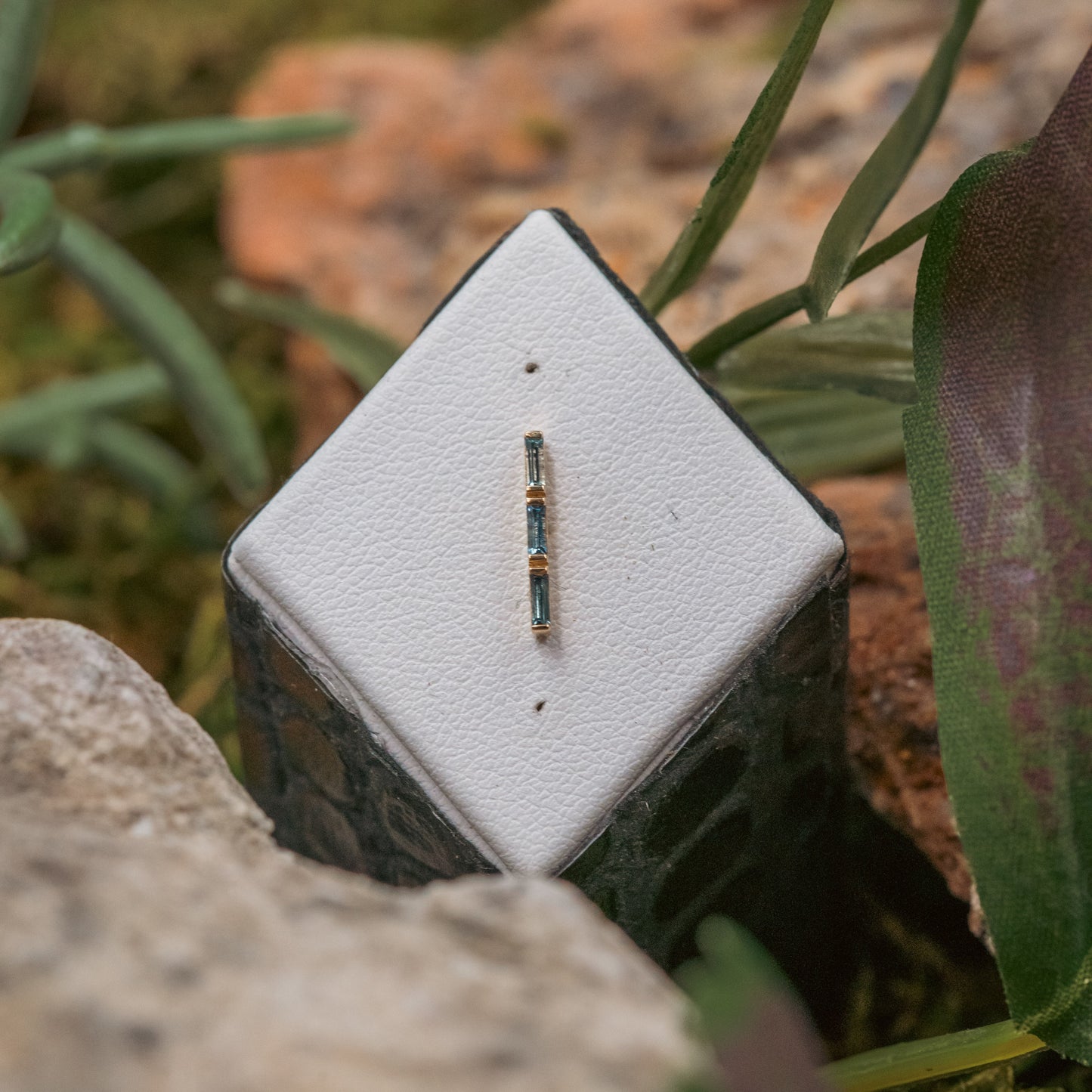 18g/16g BVLA Threaded Rosalia 3 w/ London Blue Topaz & Aquamarine