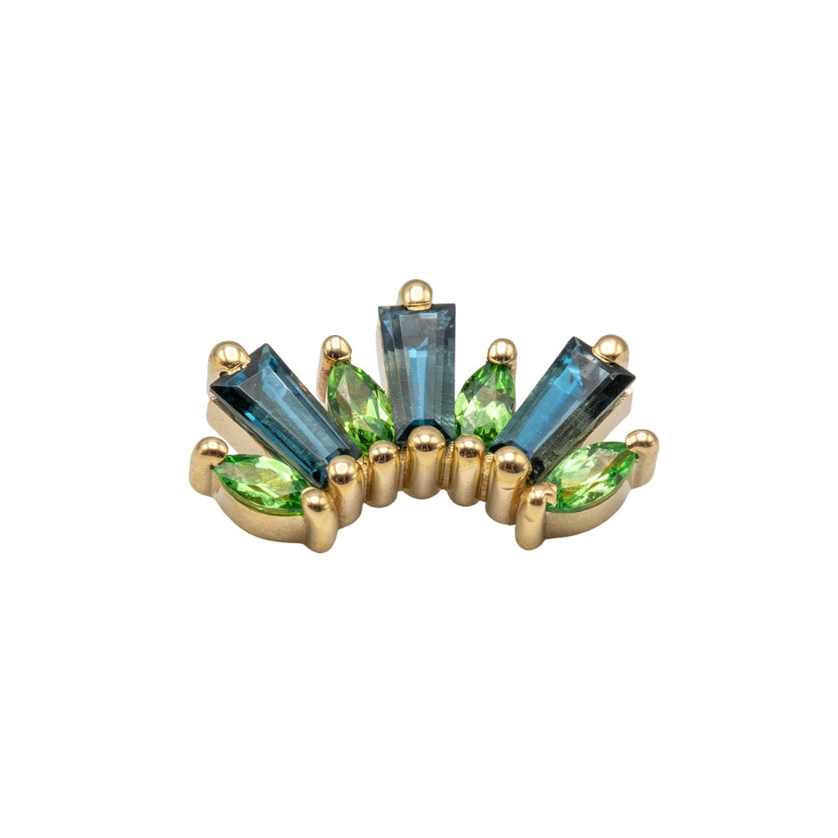 18g/16g BVLA Threaded El Ray w/ Tsavorite & London Blue Topaz