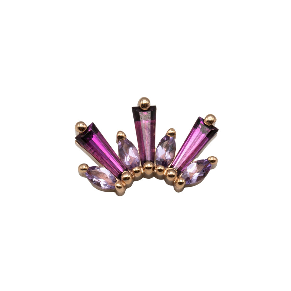 18g/16g BVLA Threaded El Ray w/ Light Amethyst & Rhodolite