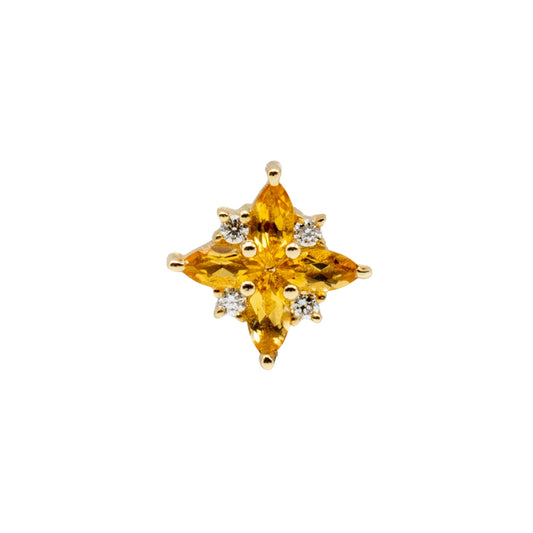 BVLA Tiny Pleades with Genuine AA Citrine & VS1 Diamonds