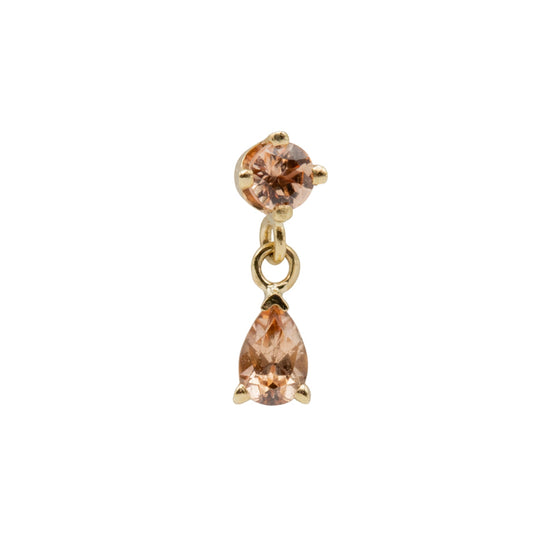 BVLA Pear Dangle with Genuine Padparadscha Sapphire