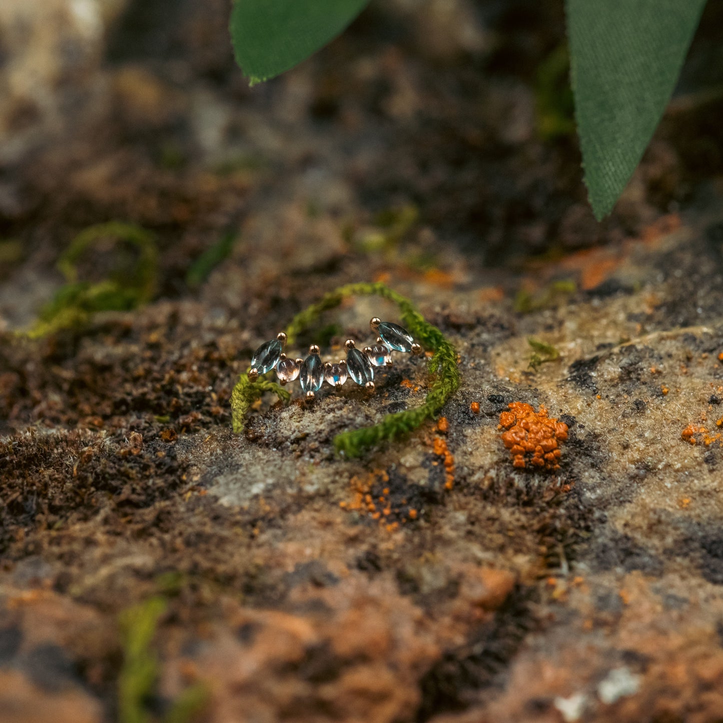 18g/16g BVLA Threaded Tiny Sara 7 w/ Swiss Blue Topaz & Rainbow Moonstone
