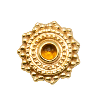BVLA 6mm Afghan with Genuine Honey Topaz Threadless End
