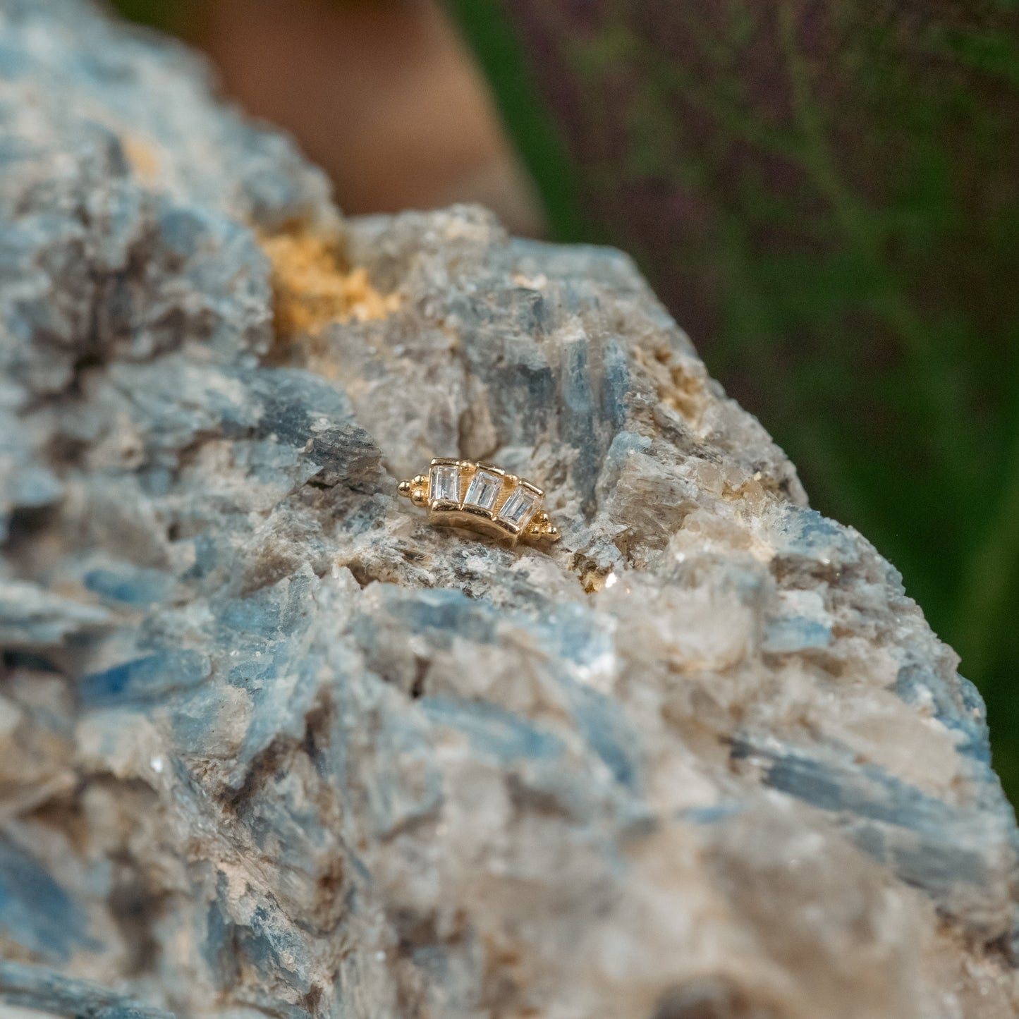 18g/16g BVLA Threaded Tiny Baguette Panaraya w/ White Cubic Zirconia