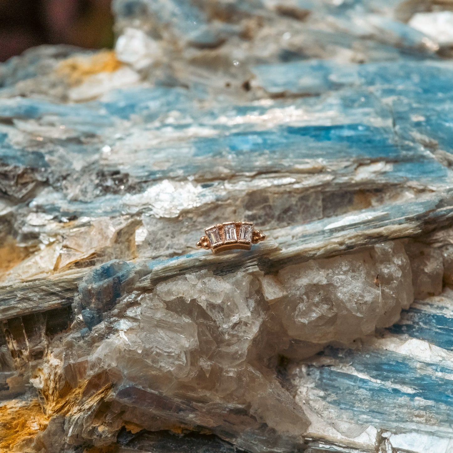 18g/16g BVLA Threaded Tiny Baguette Panaraya w/ White Cubic Zirconia