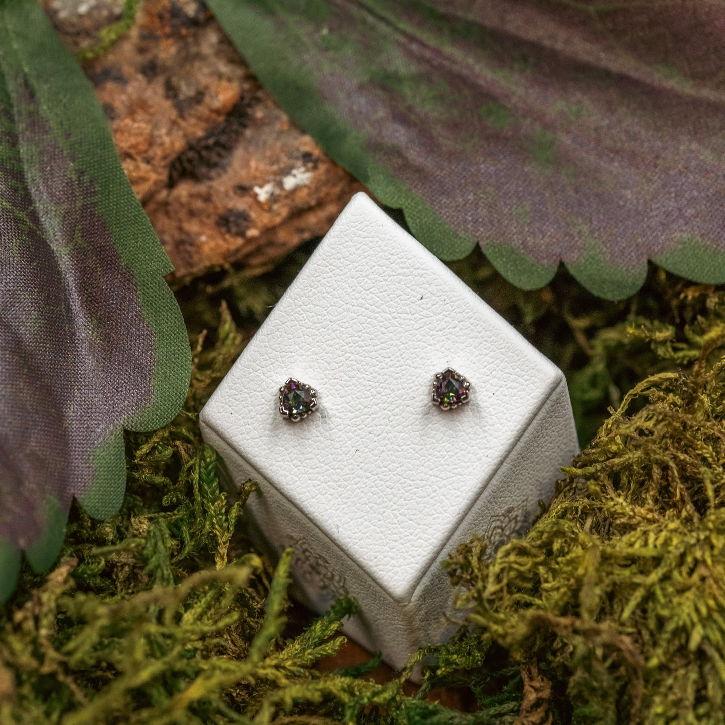 BVLA 4mm Beaded Trillion with Genuine Mystic Topaz