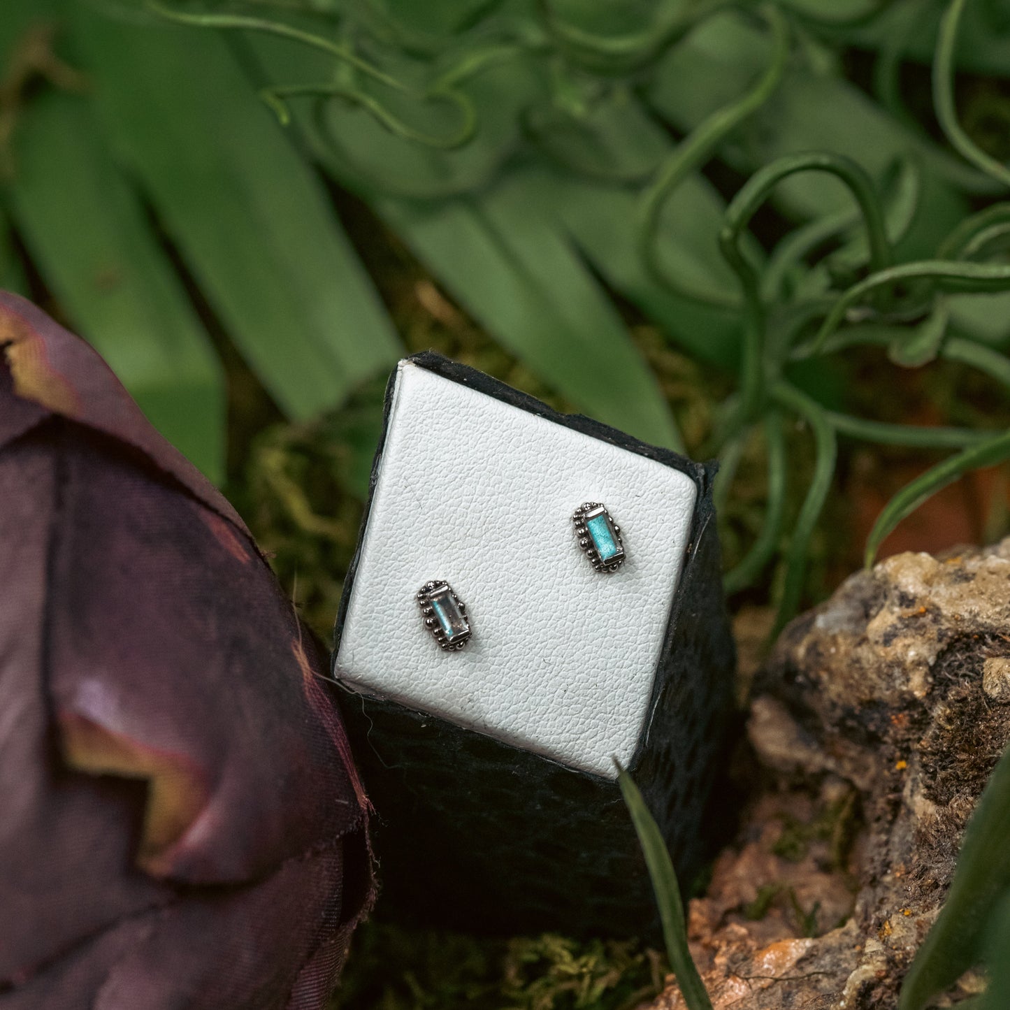 BVLA 4mm Beaded Baguette with Genuine Labradorite