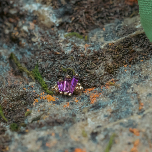 BVLA Devotion Curve with Genuine Rhodolite THREADED