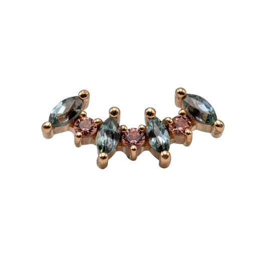 18g/16g BVLA Threaded Tiny Sara 7 w/ Grey Sapphire & Champagne Sapphire