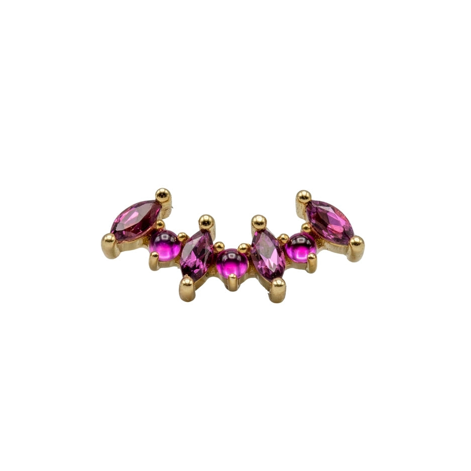 18g/16g BVLA Threaded Tiny Sara 7 w/ Rhodolite & Pink Sapphire