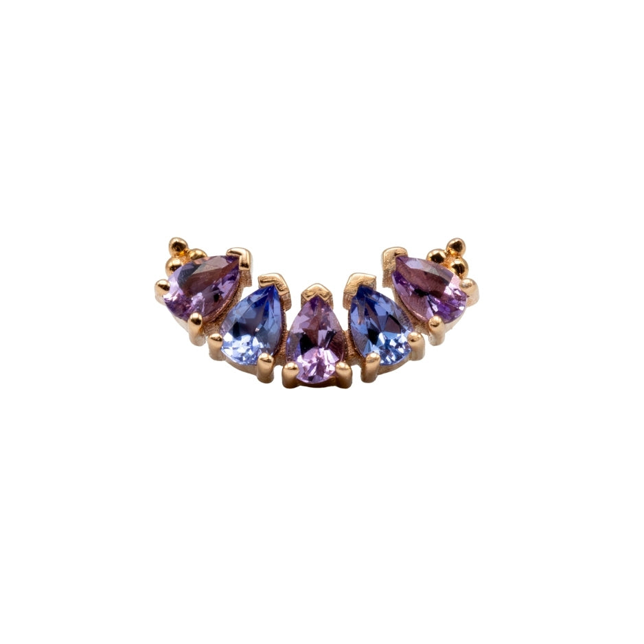 18g/16g BVLA Threaded Pear Panaraya 5 w/ Amethyst and Tanzanite