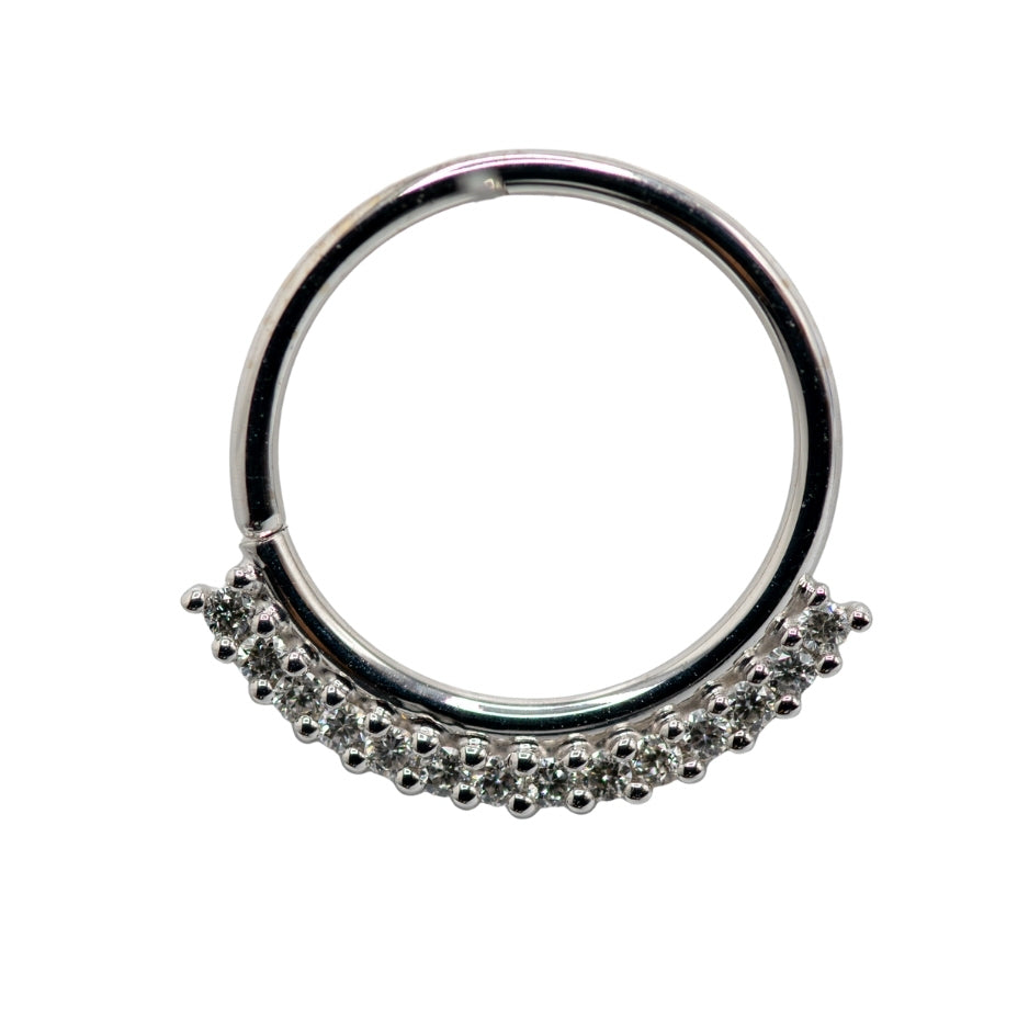 18g 3/8" Seam Ring Dahlia w/ Genuine Diamonds