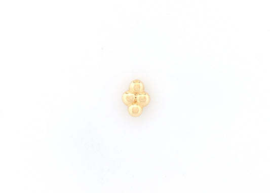 Yellow Gold 4-Bead Diamond Cluster Threadless End