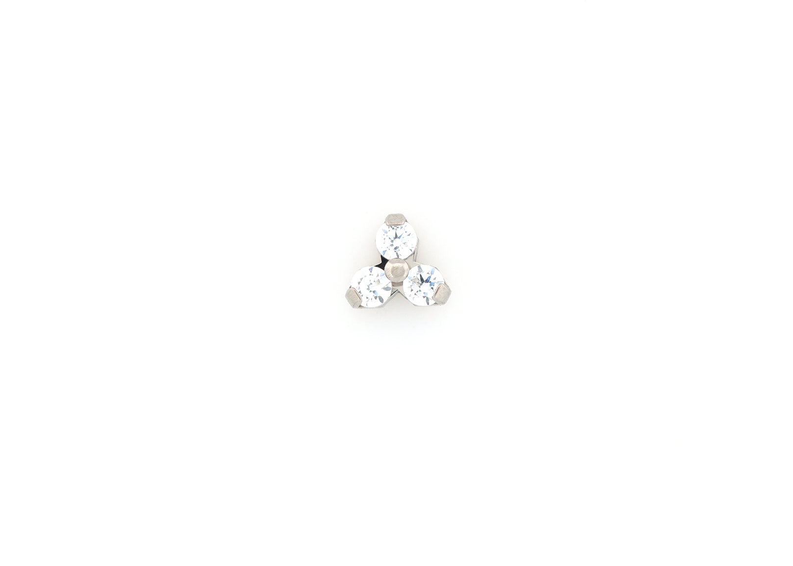 Titanium Cubic Zirconia Trinity Threadless End – Born This Way Body Arts
