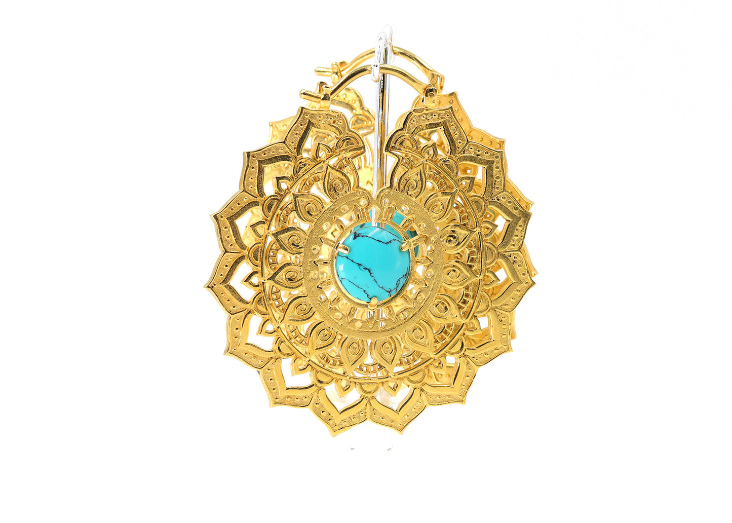 18g Turquoise Mandala Earrings