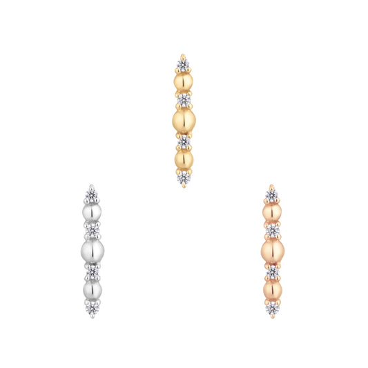 Chance Bead & Gem Cubic Zirconia Bar Threadless End