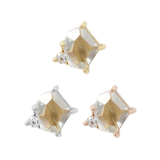 18g Threadless Buddha Jewelry Elicit w/ Cubic Zirconia