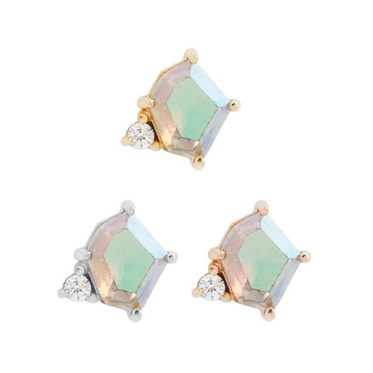 18g Threadless Buddha Jewelry Elicit w/ Mercury Mist Topaz & Cubic Zirconia