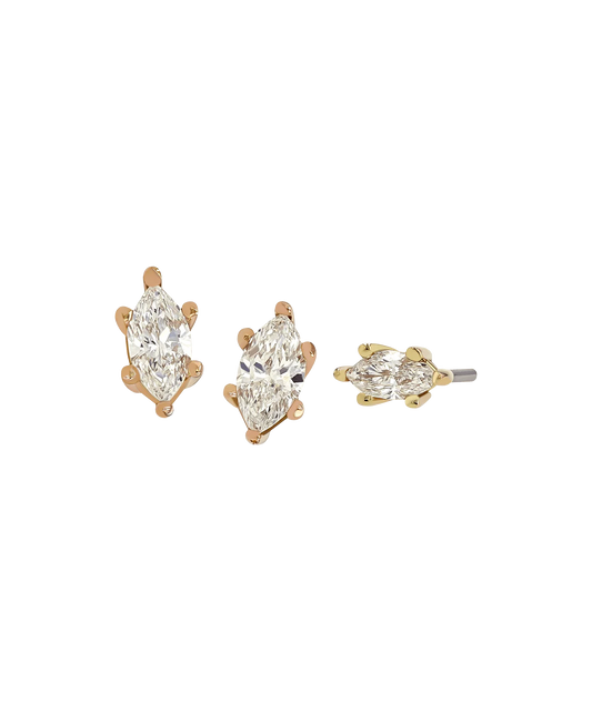 18g Threadless Single Marquise w/ Cubic Zirconia