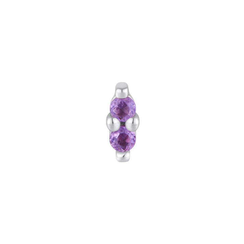 Mishka 2 Amethyst 14K Gold Threadless End for Ear or Nostril