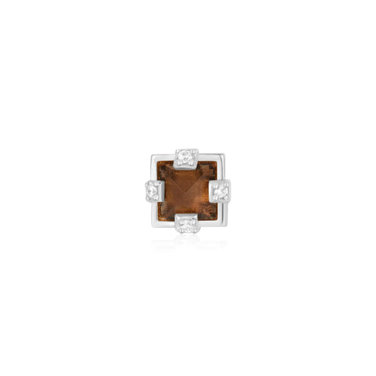 18g Threadless Ember Jewelry Oh My Goddess w/ Smoky Quartz & Cubic Zirconia