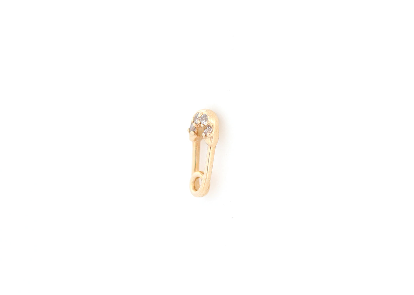 Safety Pin Cubic Zirconia Threadless End