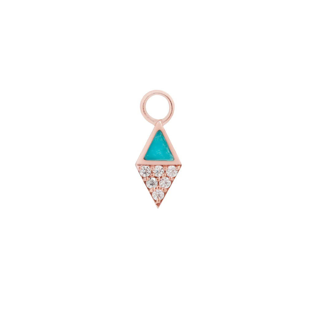 14K Rose Gold Almost Famous Turquoise Charm