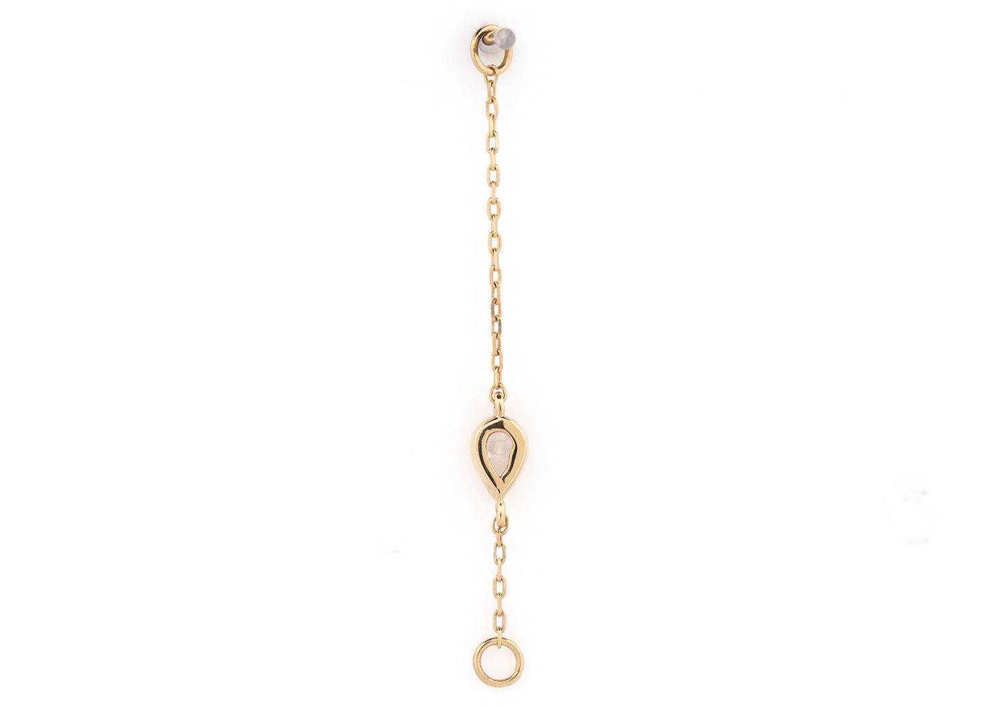 14K Teardrop Cubic Zirconia Chain