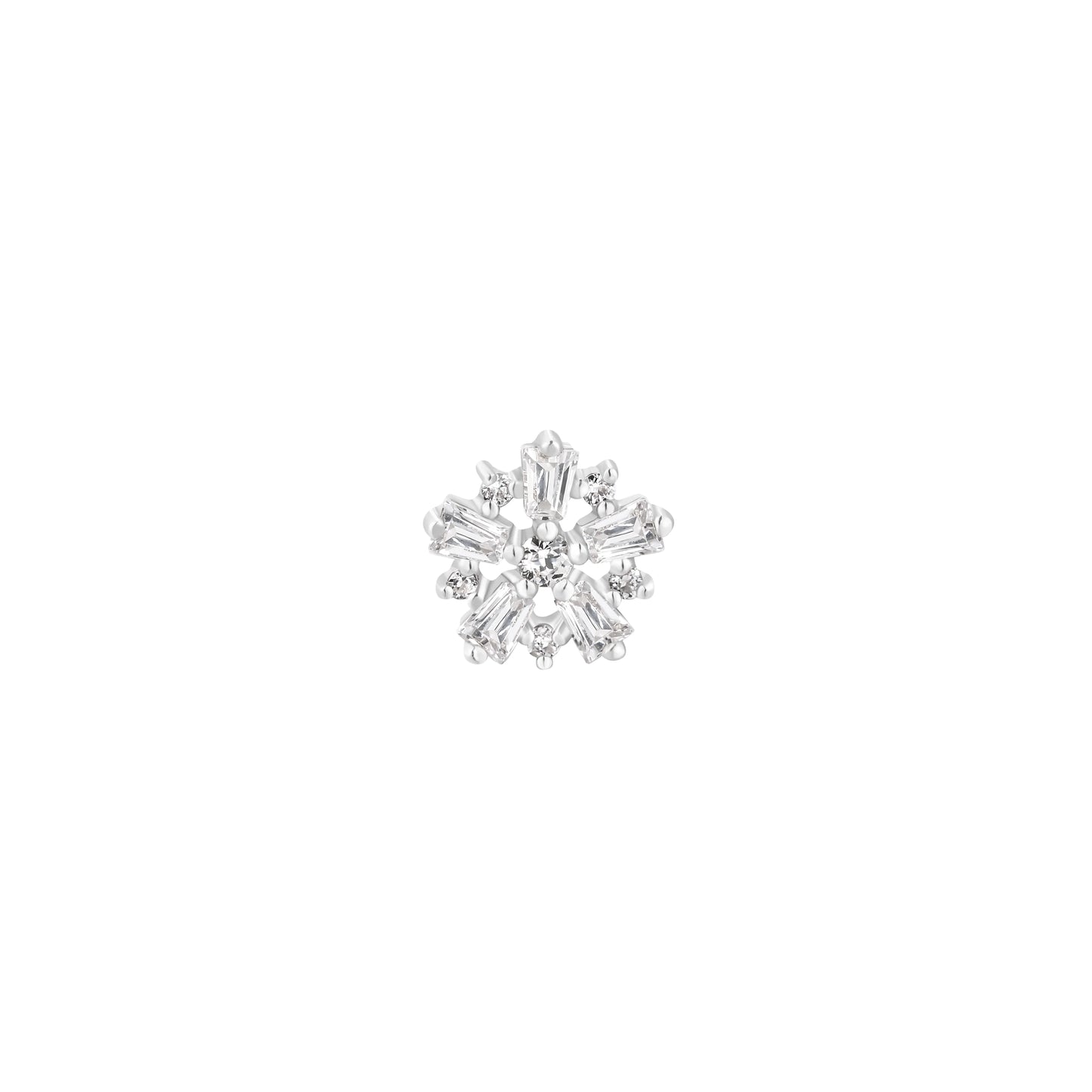 Audacious SnowFlake Cubic Zirconia Threadless End