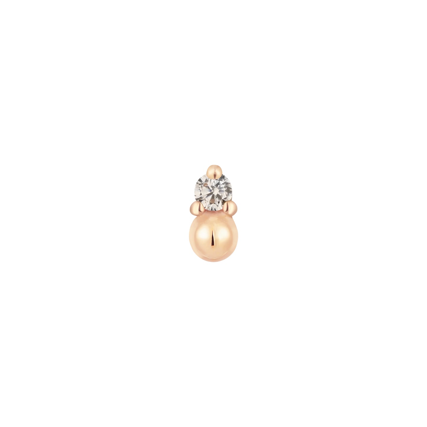 Babe Cubic Zirconia & Bead Threadless End