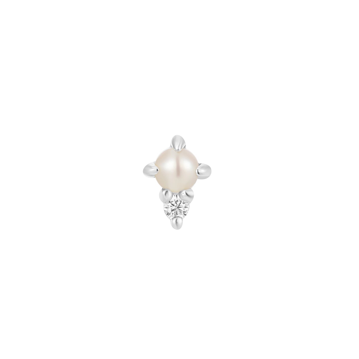 The Light Genuine SaltWater Pearl & Cubic Zirconia Threadless End