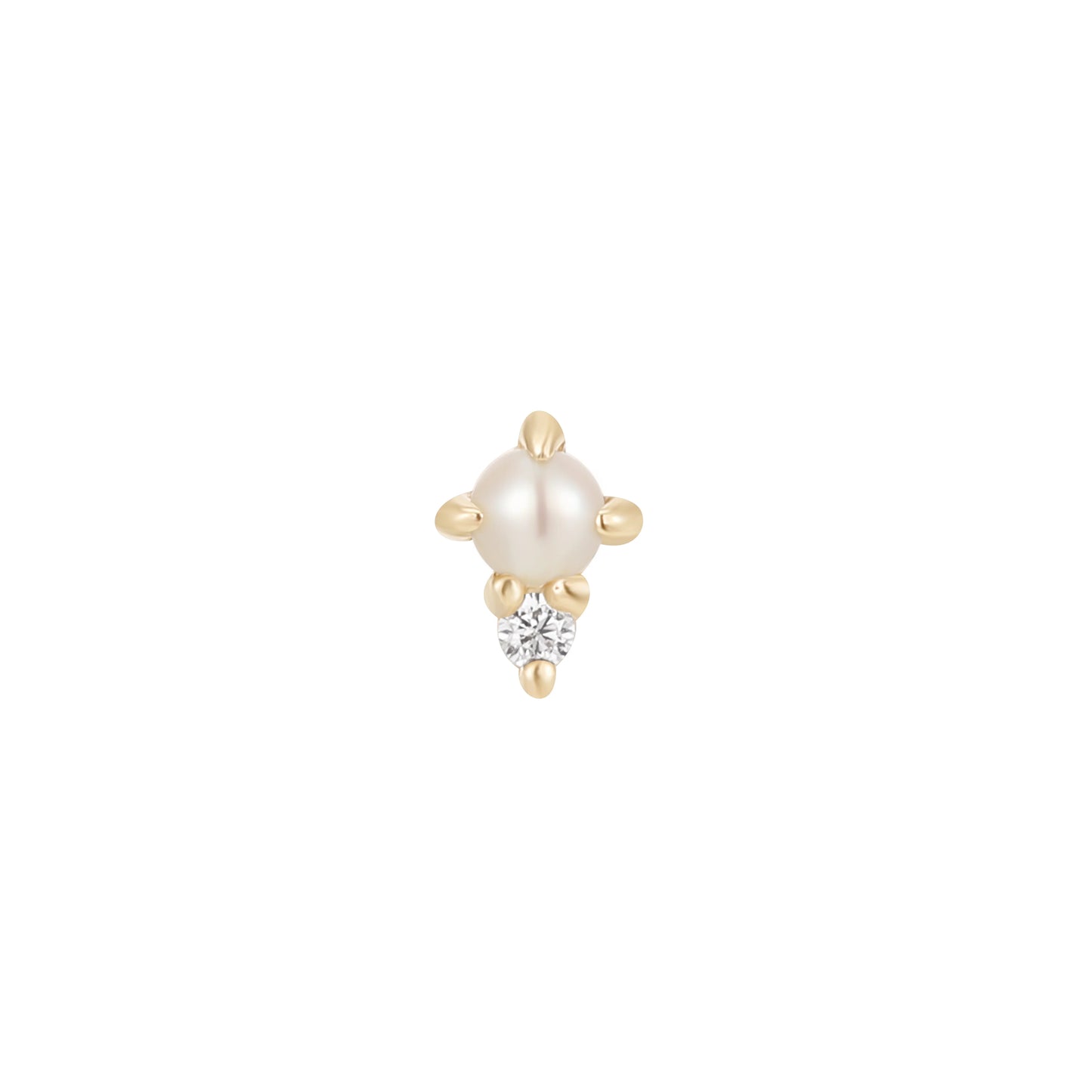 The Light Genuine SaltWater Pearl & Cubic Zirconia Threadless End